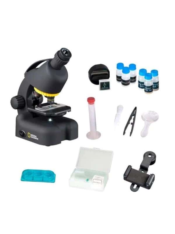 מיקרוסקופ נשיונל ג’יאוגרפיק 40X-640X עם מתאם לסמארטפון