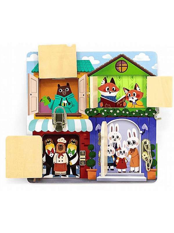 ויגה - לוח מנעולים מעץ