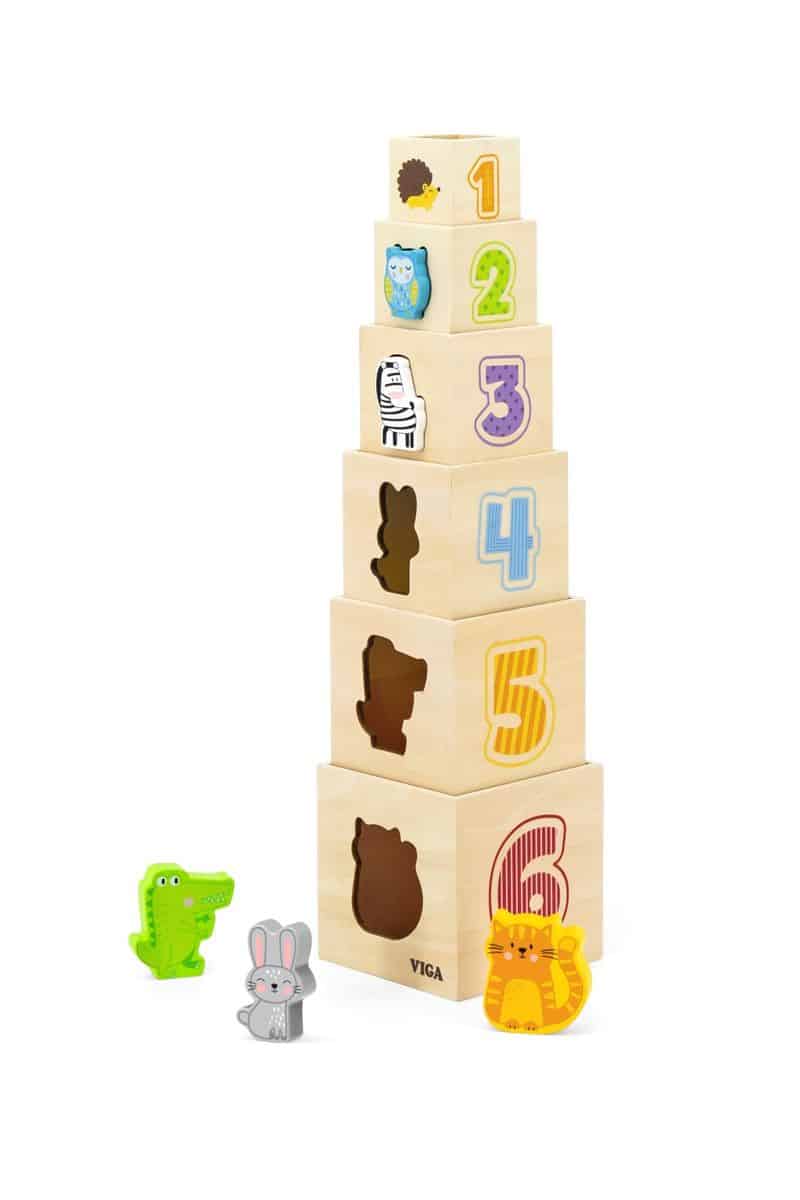 ויגה מגדל קוביות מעץ