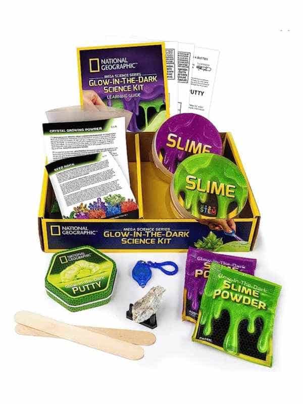 ערכת מגה לניסויים זוהרים בחושך סליים וקריסטלים - נשיונל ג'יאוגרפיק