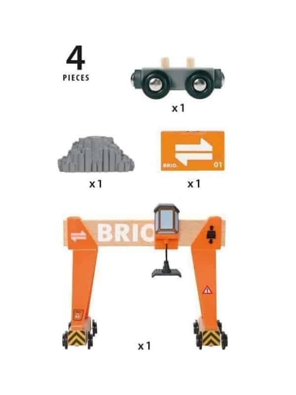 תחנה עם מנוף + קטר ומשא מעץ 33732 בריו