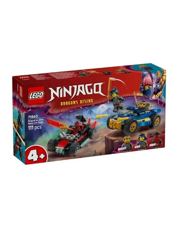 לגו נינג'גו 71840 - רוג נגד דריקס בדו קרב מכוניות מרוץ
