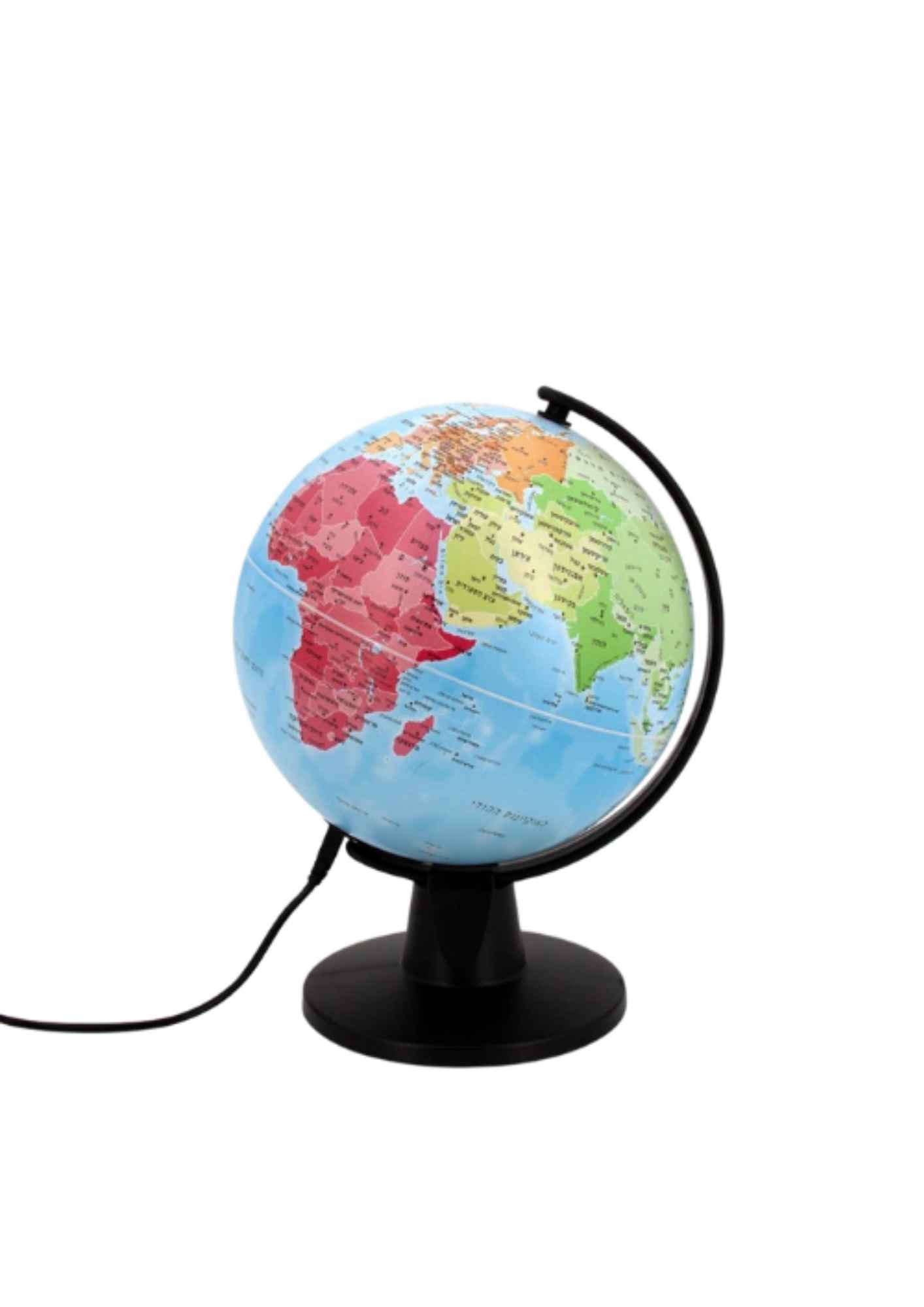 מיני גלובוס מדיני עברית מאיר - 16 ס"מ