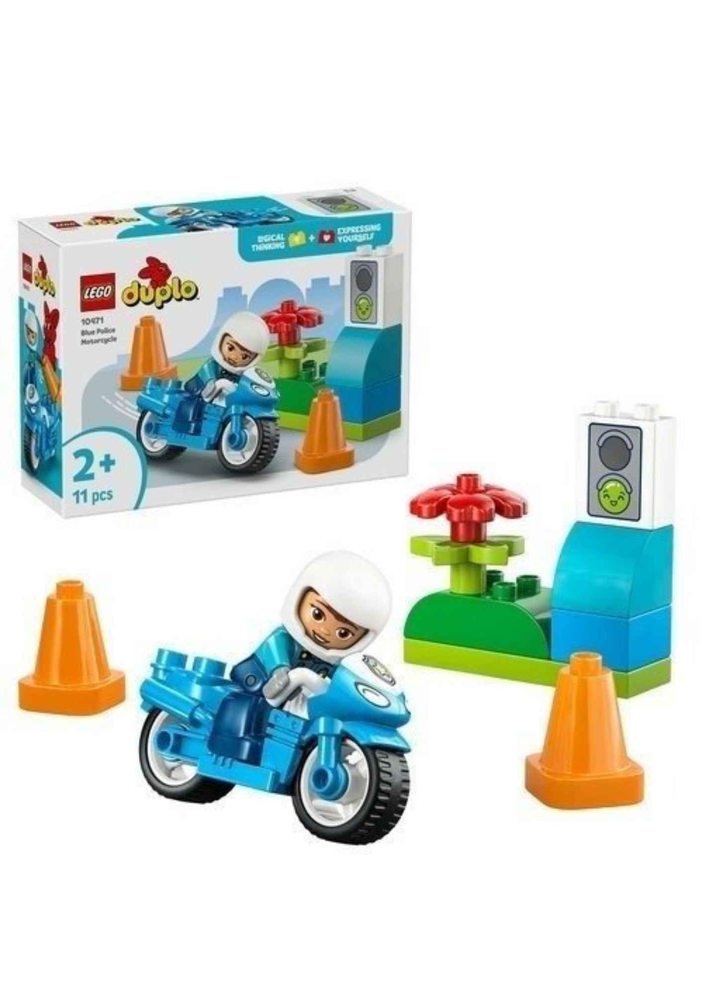לגו דופלו 10471 - אופנוע משטרתי כחול