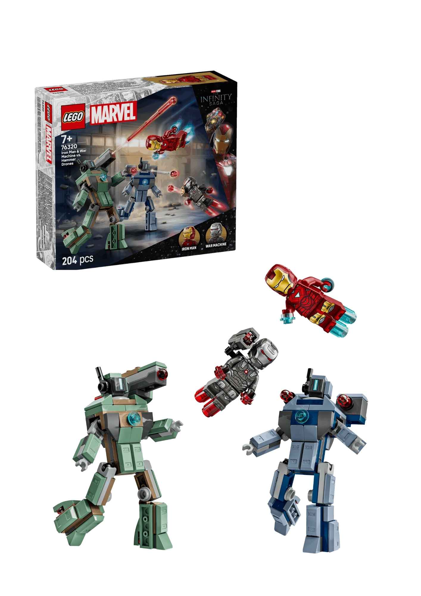 לגו מארוול 76320 - איירון מן ומכונת מלחמה נגד רובוטי האמר