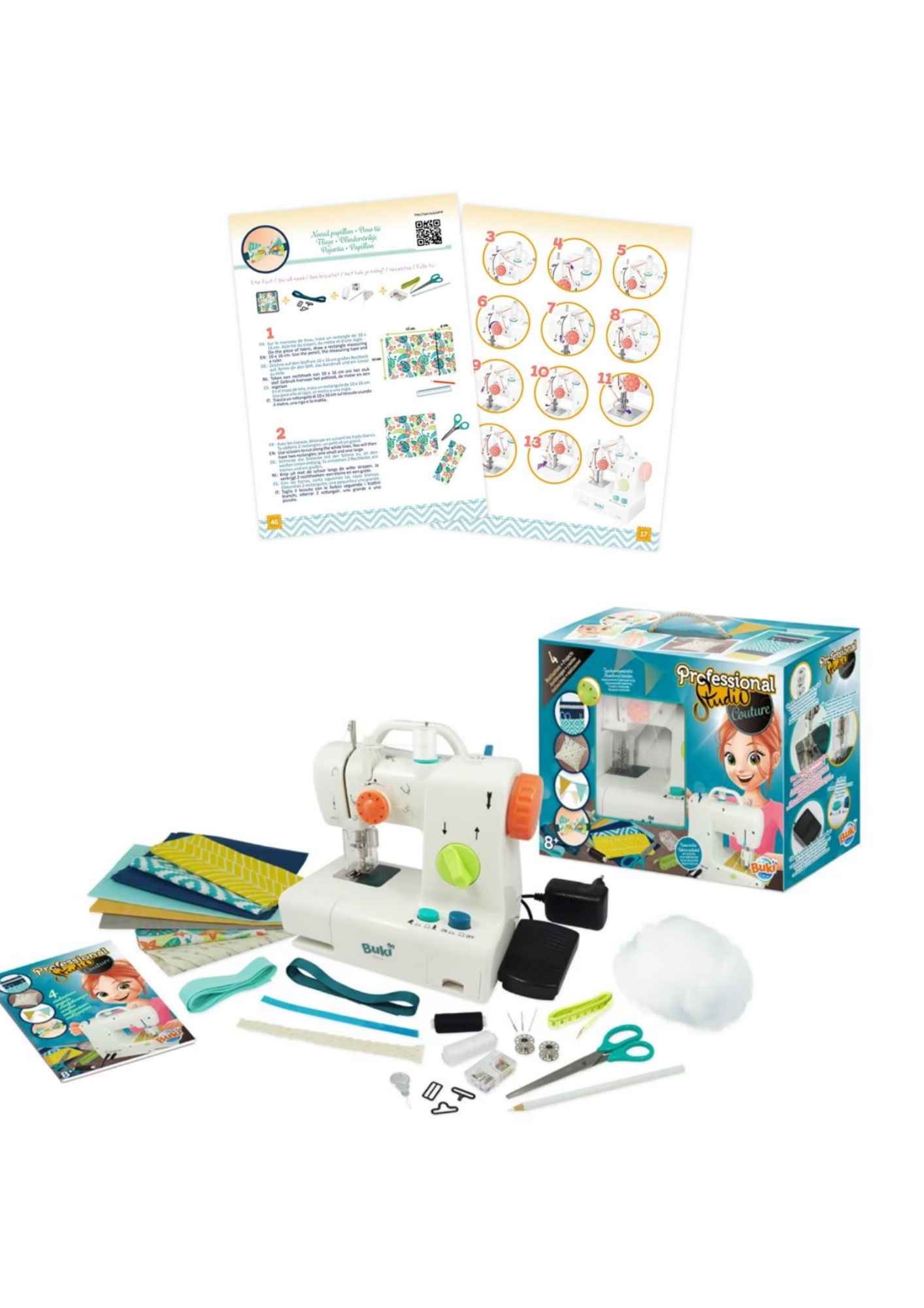 ערכה ללימוד תפירה - כולל מכונת תפירה (בוקי צרפת)