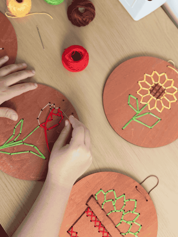 ריקמה על עץ צמחים - קיפוד (Kipod)