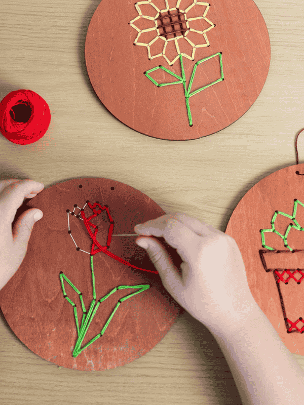 ריקמה על עץ צמחים - קיפוד (Kipod)