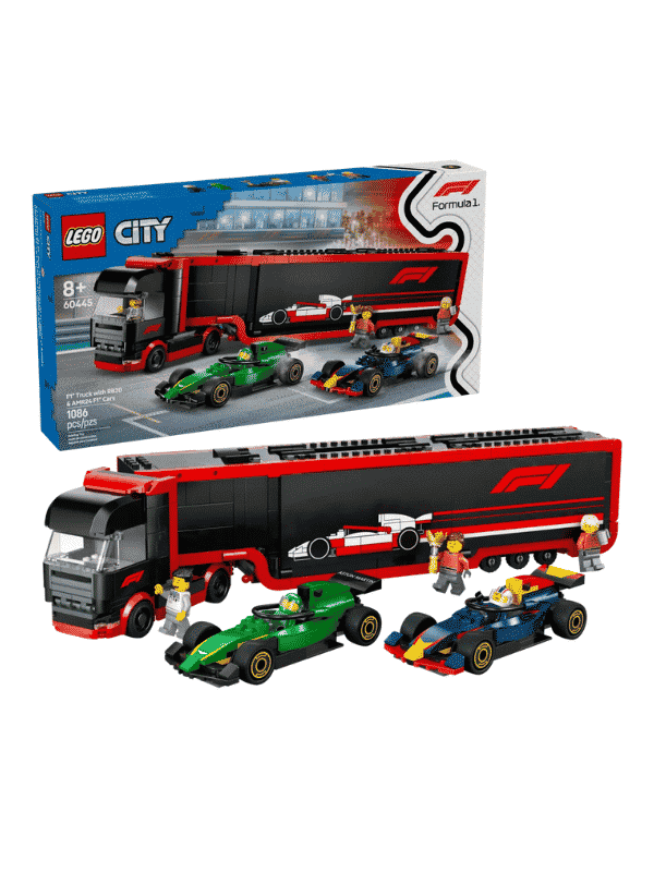 לגו סיטי 60445 - משאית F1 עם RB20 ו-AMR24